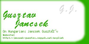 gusztav jancsek business card